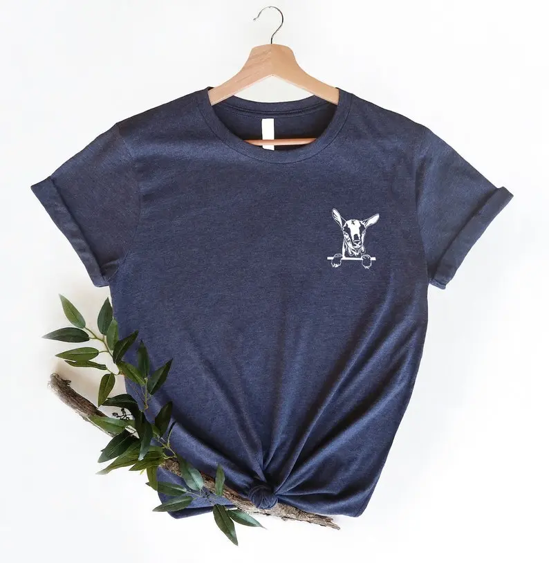 Pocket Goat Shirt, Goat Shirt, Goat lover Shirt, Farmer Girl Shirt, Goat Person Gift, Gift For Women, Farm Animal Shirt, Goat Shirt