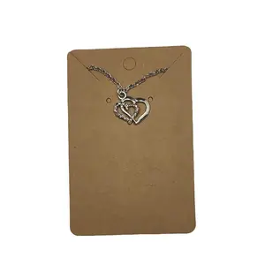 Double Heart Necklace with Chain and Heart Pendant