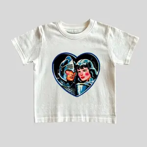 Retro Knights Graphic Baby Tee, Vintage Medieval Fantasy Tshirt, 2000s Y2k Style Tee