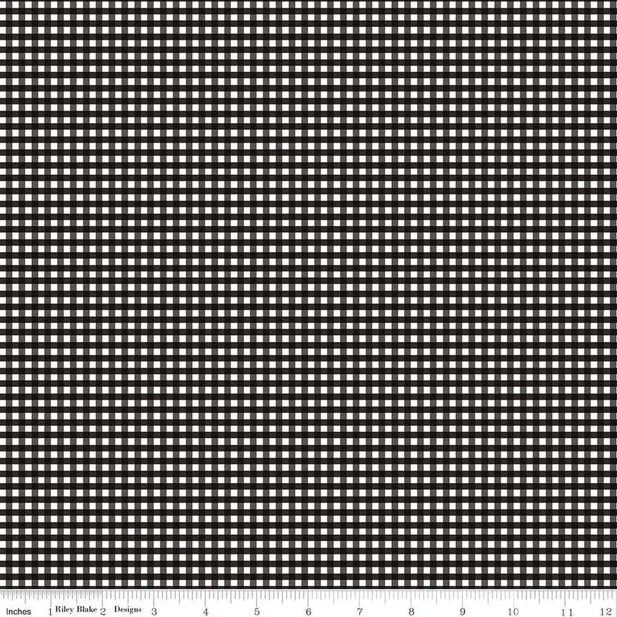 Fabric Riley Blake Basics Black 1/8" Ginghams by the Quarter Yard C440-110-BLACK