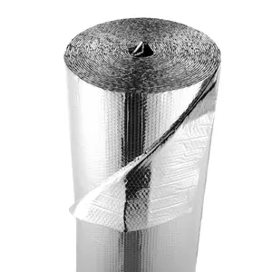 Summervibes VEVOR Double Reflective Insulation Roll, Double-Sided Aluminum Foil Radiant Barrier, 6mm 48 inx 100 ft, Dual-Layer Air Bubble Heat Reflective Shield, Thermal Insulation Roll for Garage Door Window RV Roofs