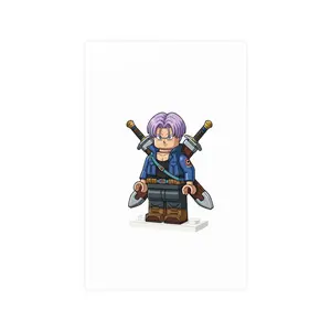 Purple-Haired Sword Warrior Artistic Photo Paper Print, Matte Home Decoration Poster for Room Wall