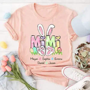 Easter Mimi With Grandkids Eggs Personalized Grandma Easter T-Shirt, Easter Grandma Shirt, Grandma Easter Gift, Easter Shirt for Grandma