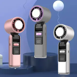 Portable Handheld Turbo Fan, 5 Gear Wind Hand Fan with Air Turbo Tech Cooling Fan, USB Rechargeable Fan for Outdoor Activities, Travel, Working, Adjustable Speed Fan