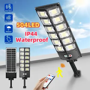 504 LED Solar Street Light Outdoor 3000LM IP44 Waterproof Motion Sensor Security Light With Remote Control For Yard Garage Street
