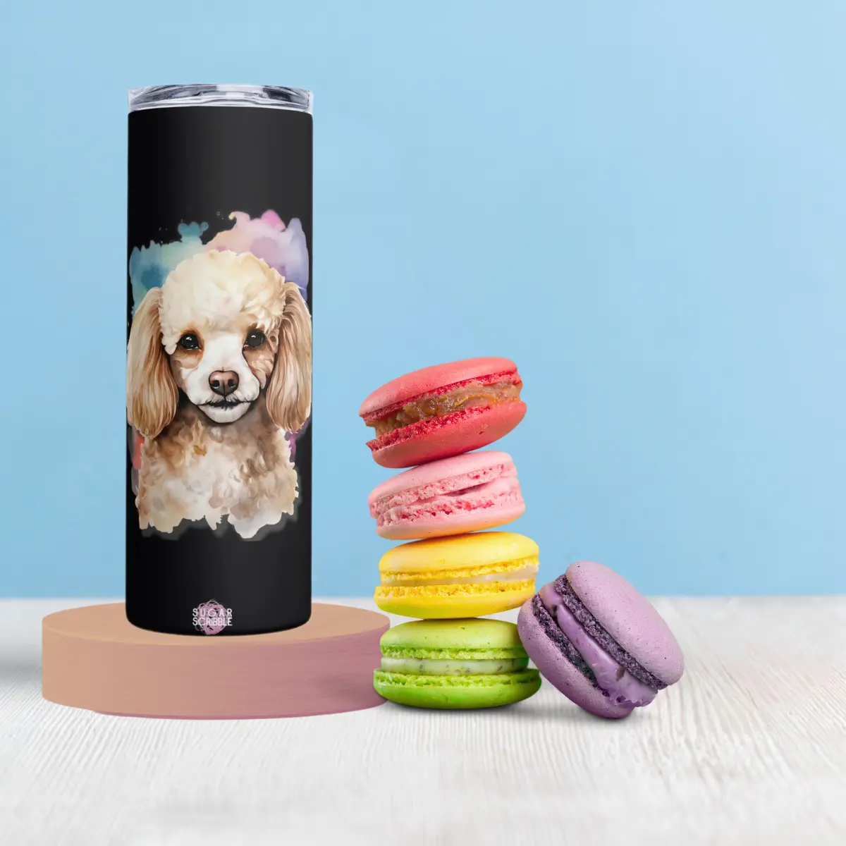 Poodle Color Pop 20oz Stainless-Steel Insulated Tumbler with Lid & Metal Straw Reusable Drinkware