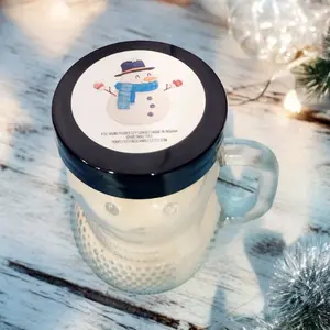 Small Snowman Candle 4 ounce reusable jar christmas candle