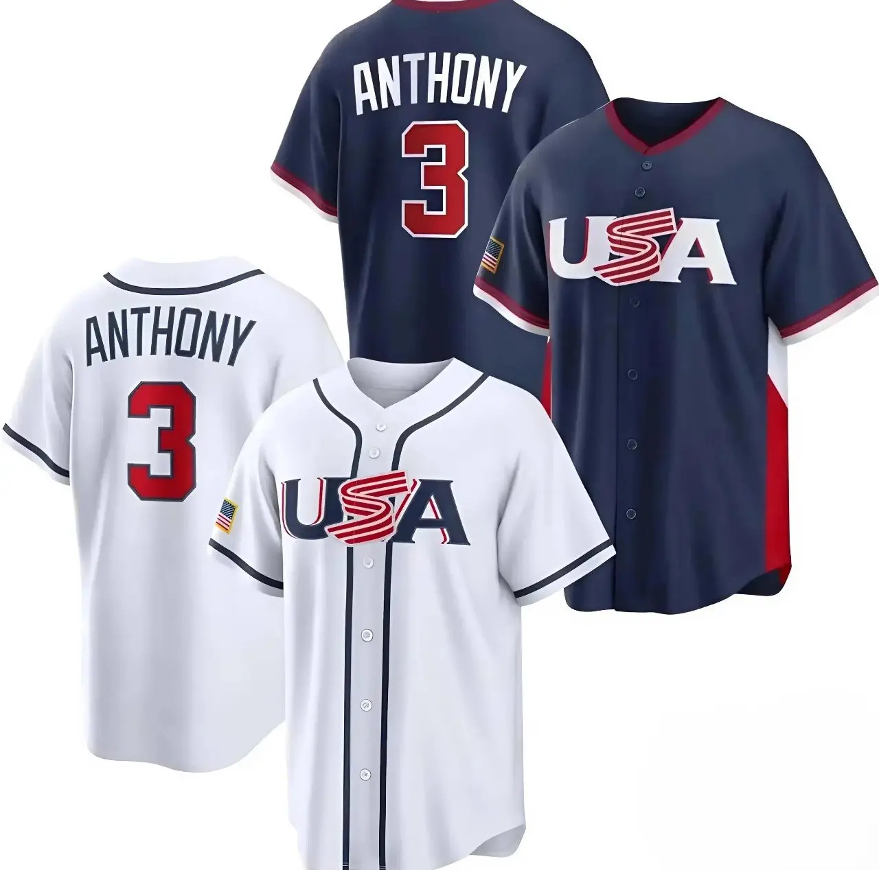 #3 Anthony USA 2026 World Baseball Classic Navy/White