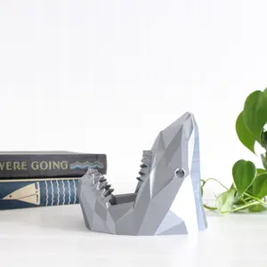 Shark Home Decor - Multipurpose Shark Figurine - Phone Stand - Electric Tealight Candle Holder - Indoor Planter