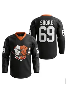 Men's Long Sleeve Hockey Jersey No. 69, Lightweight Comfortable Sportswear, Fashionable Individual Style, Fall & Winter, Athletic Sports Clothing