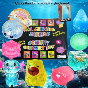 1/8pcs Novel stress relief toy set, relieves anxiety, slowly rebounds stress relief toys, Squishies, cute desktop accessories suitable for office workers, creative party gifts, holiday gifts, perfect gift choices, 8 different styles, boxed