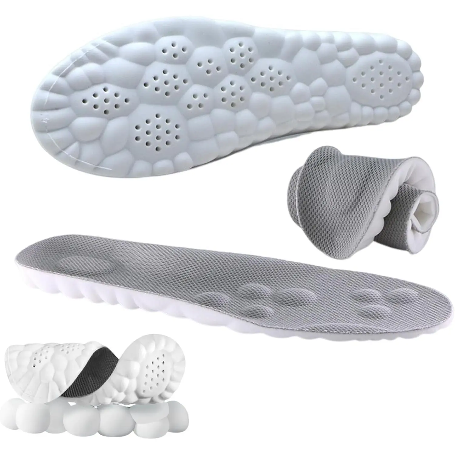 Insoles,4D Cloud Technology Insole - cloudsole insoles for men- Anti-Fatigue, Shock Absorption, Foot Pain Relief.U-Shape Memory Foam Insoles,One size fits most, adjustable by cutting along the curling line.