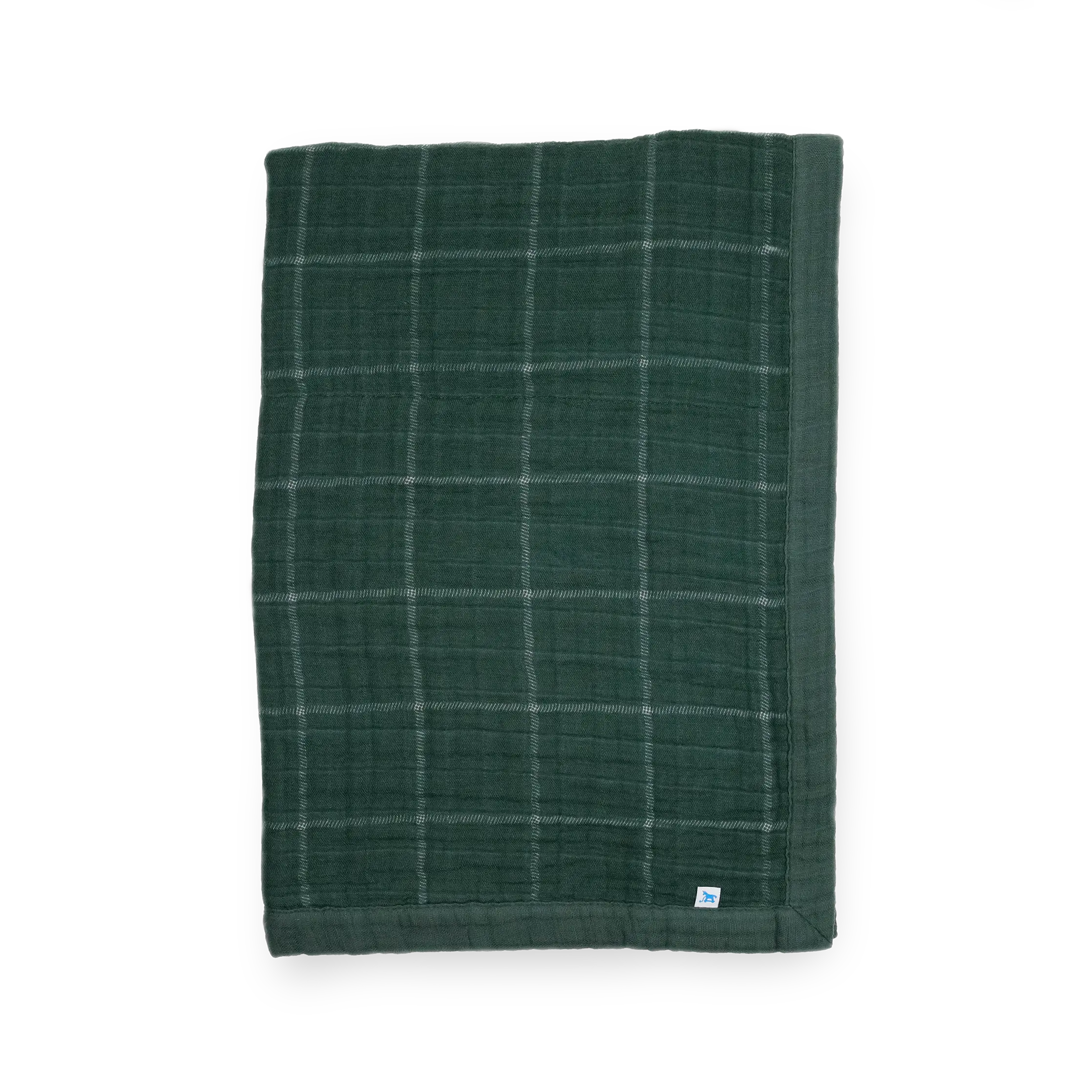 Cotton Muslin Baby Quilt - Evergreen Plaid