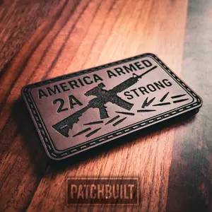 2nd Amendment Rifle – Hook and Loop Leatherette Patch
