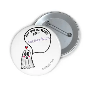 Gender Ghoul ✨ She/Her 2.25” Pronoun Pin