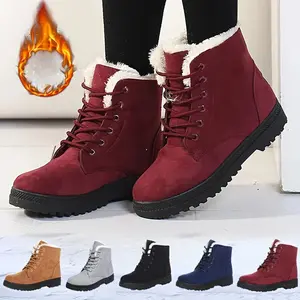 Winter Boots Women Ankle Boots Casual Plush Snow Shoes Woman Booties Flat Heel Boot Fashion Female Warm Boot