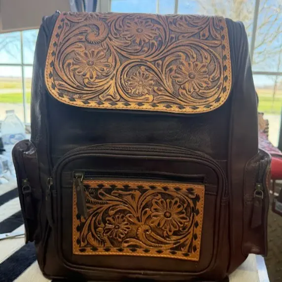 Copper tooled and all leather