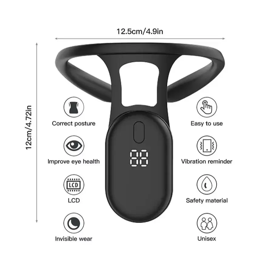 Smart Posture Corrector Miicro Vibration Posture Training Reminder Sensor Back Posture Neck Hump Corrector for Adult Kids