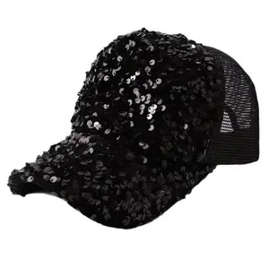 Sequin Mesh Snapback Summer Baseball Cap