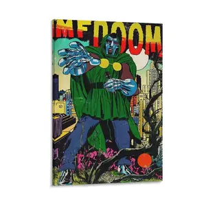 Retro MF Dooms Canvas Poster. Bedroom & Office Decor.  Vintage Art for Walls. Hip-hop Inspired Decoration. Poster Canvas Wall Art For Bedroom Decor Bar Office Room Decor Gift