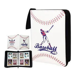 Baseball Trading Card Binder 400 Pockets, 4 Pocket Zip Baseball Card Album, Sports Card Holder Binder with Removable 50 Sleeves, Baseball Binder for Trading Cards, Sports Cards (Baseball)