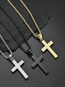High-Quality Anti-Allergy Stainless Steel Cross Pendant Necklace, Cross Necklaces, Unisex Prayer Jewelry, Perfect Gift for Friends, Son, Daughter, Christmas, Graduation, Birthday, Valentine's Day