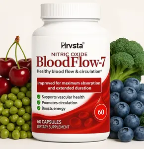 BloodFlow-7 by Hrvsta - Nitric Oxide Booster, Supports Healthy Blood Flow, Improves Circulation, Dilates Vascular Vesicles - L-Arginine, L-Citrulline, Trans-Resveratrol - Healthy Dietary Supplements + Vitamins Health & Fitness