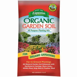 Espoma Organic All-Purpose Garden Soil Natural and Organic in Ground Planting Mix, for use when Planting & Transplanting, for Organic Gardening, 1 CF Bag