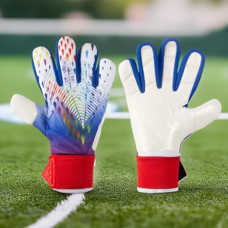 Football goalkeeper gloves for adults and children, Thick latex grip gloves, non-slip, durable, ultra-sticky for football,comfortable and breathable, goalkeeper gloves, football equipment outdoorfun soccer goalie kid