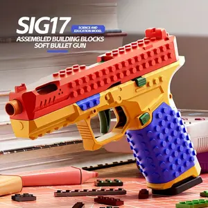 Automatic Launcher Gun Building Blocks Model, DIY Assemble, Realistic Launch Mechanism, Educational Stem Toy for Teens, Outdoor/indoor Battle, Family Activities