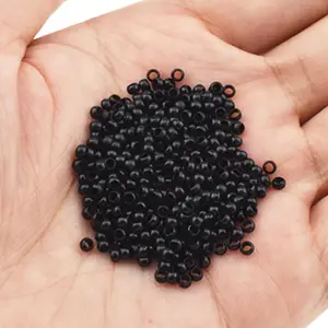 Black 2.5x1.5x2.0mm  Links Hair Extension Beads Nano Ring Hair Extensions Rings with Thin  Lining for Invisible Professional Salons Extensions Tool, 500 count