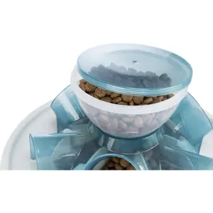 Tunnel Slow Feeder for Cats, Interactive Cat Toy, Pet Food Dispenser, Blue