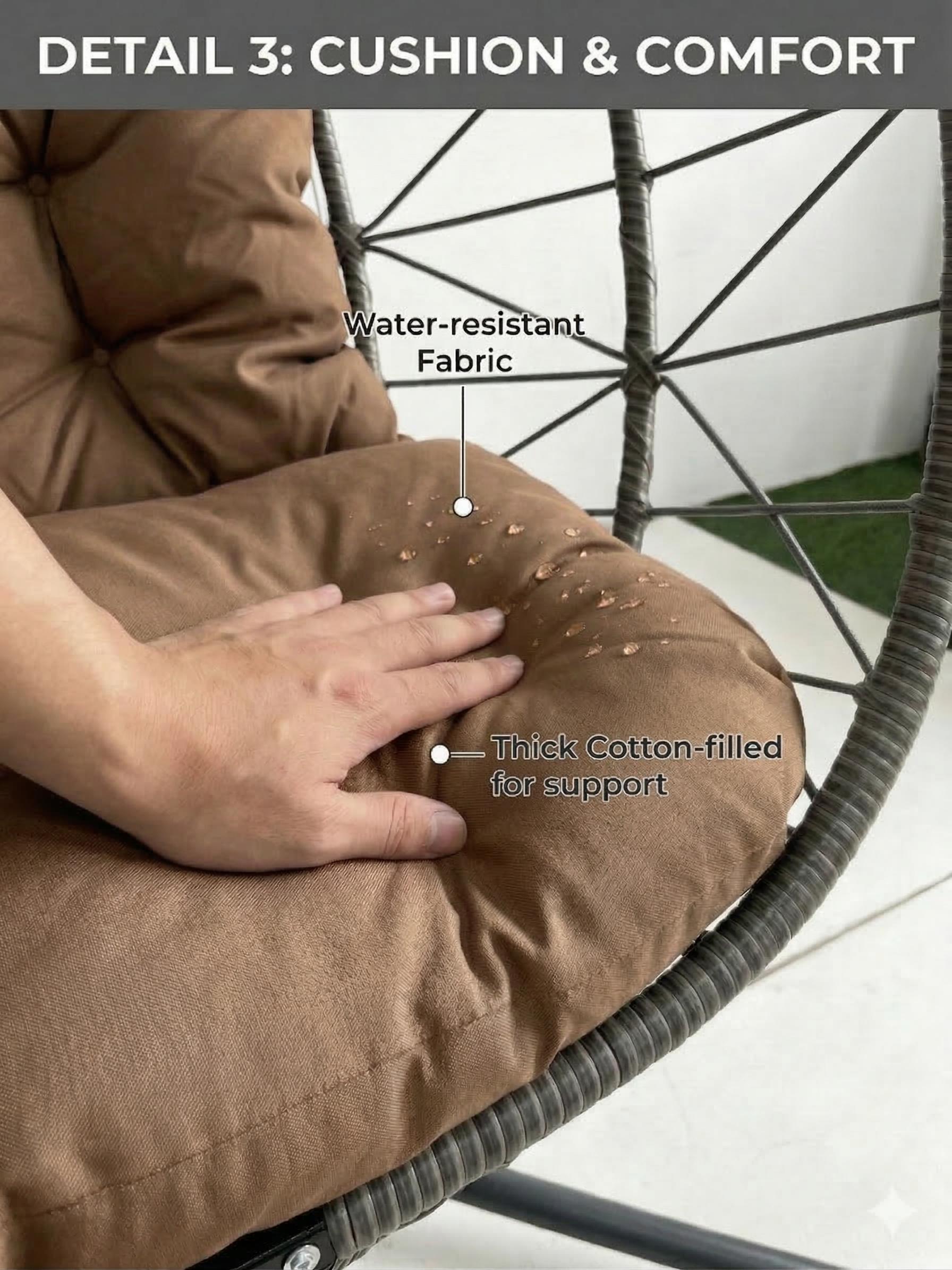 Viral Double Hanging Egg Chair With Stand, 2-Person Oversized Wicker Hammock Swing Chair With Thick Cushion, Loveseat Lounge Egg Chair for Indoor Bedroom Living Room Outdoor Patio Balcony Garden Backyard, Relaxing Rattan Swing Chair for Home Viral Double Hanging Egg Chair With Stand, 2-Person Oversized Wicker Hammock Swing Chair With Thick Cushion, Loveseat Lounge Egg Chair for Indoor Bedroom Living Room Outdoor Patio Balcony Garden Backyard, Relaxing Rattan Swing Chair for Home