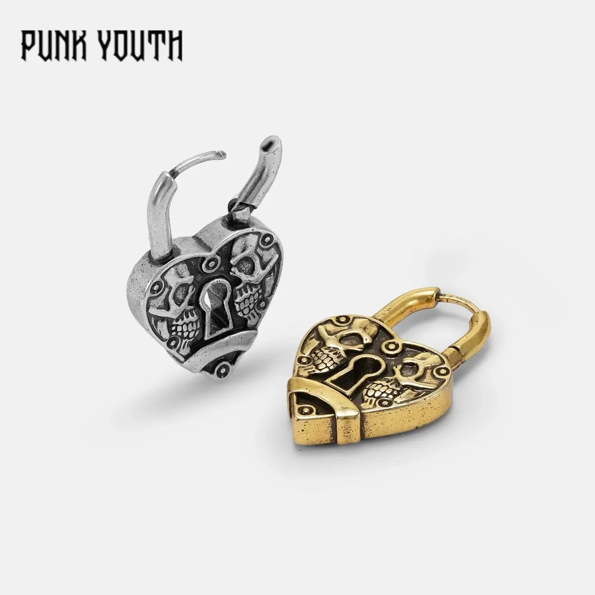 SKULL HEARTLOCK EARRINGS