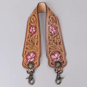 American Darling Hand Tooled Genuine Leather Crossbody Handle Strap for Bags Phone Keychain Wallet Purse Clutch Cellphone