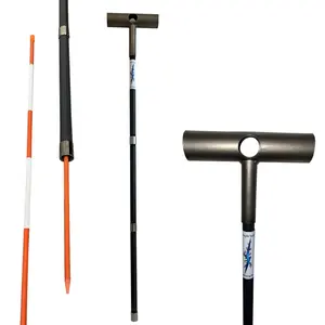 Keyfit Tools Lightning Rod Driveway Markers Installation Tool Snow Plow Stakes Lightning Fast Super Easy Install in Soft Ground Heavy Duty Stainless Steel & High Impact HDPE for 5/16" 4' Markers