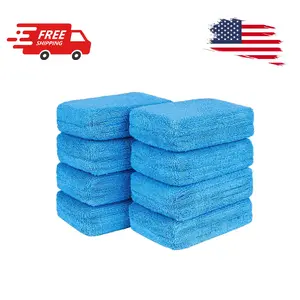 Microfiber Applicator Pads, Scratch-Free Car Wash Sponge for Cleaning, 5”x3”, 8 Pack