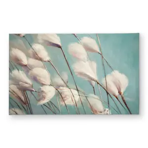212 MAIN Indoor-Outdoor Polyester Loop Door Mat - CODM2134B201UZ, 21x34 in, Cotton Grass Flowers in the Wind Botanical Motif, Romantic Soft Rug, Living Room Furniture Decor