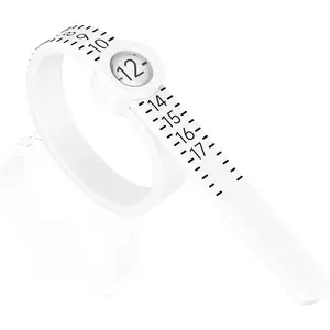 Upgraded Ring Sizer Measuring Tool with Magnifier,Reusable Finger Size Gauge Measure Tool for Men and Womem,Accurate Jewelry Fit Tools,1-17 USA Rings Size(White)