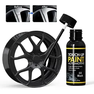 Gloss Black Rim Touch Up Paint, Automotive Touch Up Paint Bottles with Brush, Car Wheel Scratch Repair Touch Up Paint, Quick and Easy Fix Rim Scratches, Chips, Curb Rashes and Surface Damage Car Rim Touch Up Paint Repair Pen