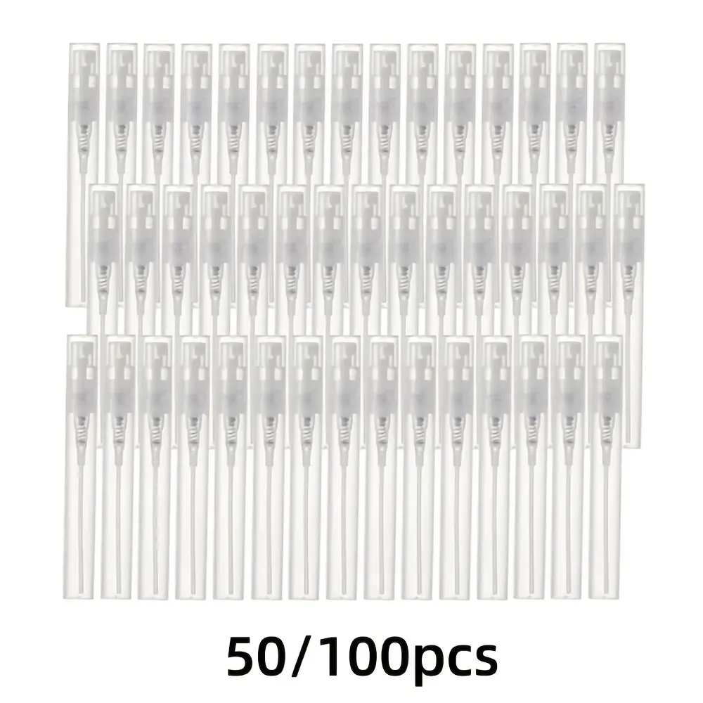50pcs/100pcs Plastic Lightweight Snap-Top Perfume, Makeup & Cosmetic Bottles, Makeup Container, 2 3 5ML Sample Size, Sample Vials, Ideal for Travel & Trial Use, Durable Storage Solution