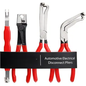 4 count Automotive Electrical Disconnect Pliers Set for  - Electrical Plug Connector , Connector Separator and Hose Clamp Pliers Set
