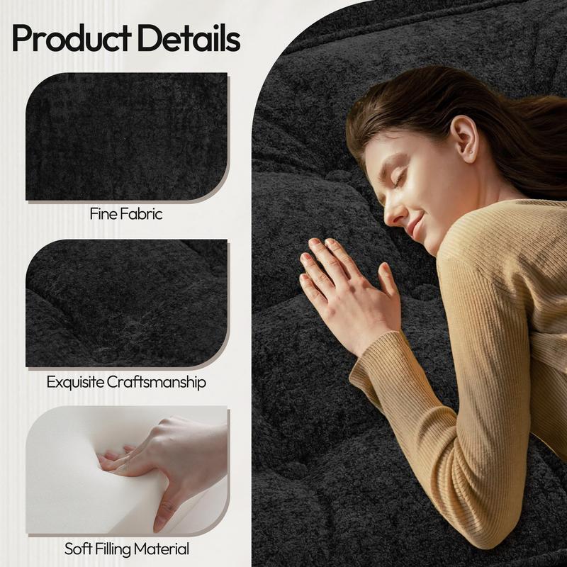 [New Year Deals] Folding Boneless Sofa Bed with Pillow, Convertible Comfy Couch Bed for Adults Home Lounge and Gaming, Modern Comfortable Design for Apartment Living Room Bedroom, Single, Smooth Velvet,Xmas Gifts for Everyone: Kids, Him, Her, Mom & Dad