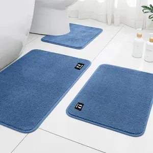3-Piece Wool Rug Set, Bathroom Mat, Bidet Mat, Toilet Mat, Bathroom Decorative Mat, Bathroom Floor Mat, Super Soft, Non-Slip, Absorbent, Quick-Dry, Durable, Home Bathroom Decoration