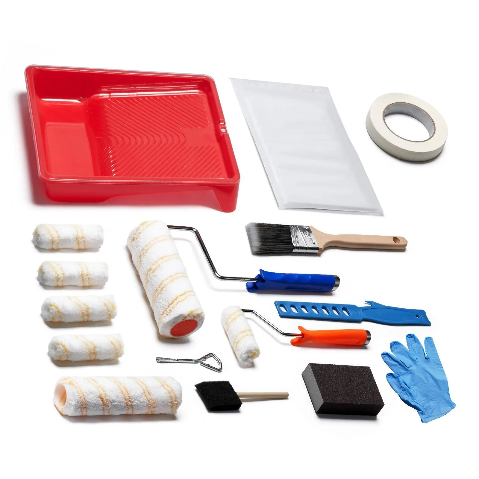 【Auction】VEVOR Multi-Size Complete Paint Roller Kit, 19-Piece Set with 4" & 9" Rollers, Paint Tray & Tool Upgrade for DIY Users, Indoor Wall Surfaces Application