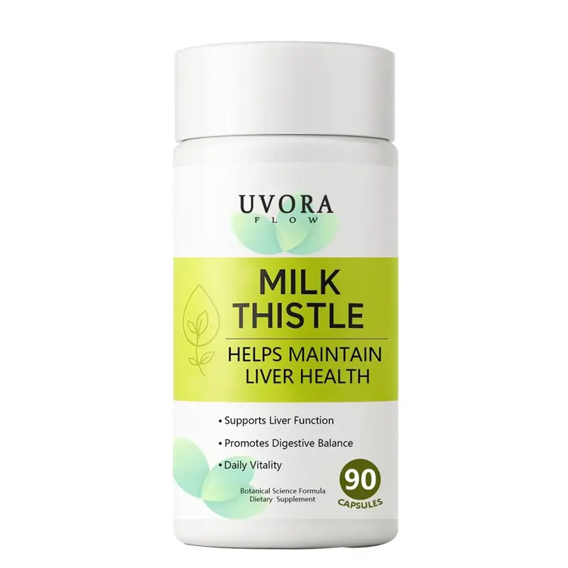 Uvora Milk Thistle Detox Supplement, Herbal Liver Support Capsules for Daily Digestive Balance, Energy and Vitality, 90 Capsules
