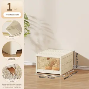 Diamond panel foldable shoe rack, home shoe cabinet, pull-and-use, no installation, integrated, foldable dust-proof, perfect for saving space in bedrooms, corridors, living rooms, and offices. A must-have shoebox and shoe storage solution