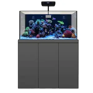 SilverKey 135 Gallon Coral Reef Aquarium Tank with Sump, LED Light, Protein Skimmer & Bio-Filter Coral Rocks - Includes 3-Pack Accessories Fish