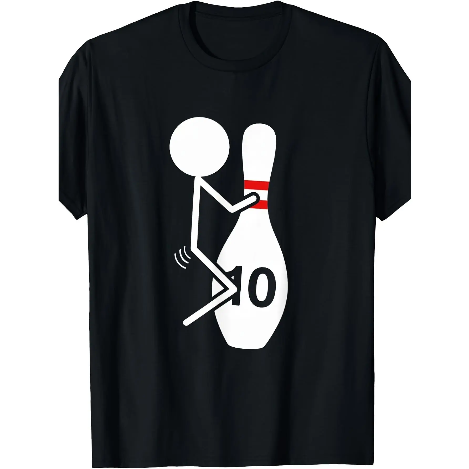 Funny Bowling Team Shirts - "F The Ten Pin" Print Casual Tee Suitable for Bowling Leagues, Parties & Tournaments - Machine Washable Bowling Pin Sportswear