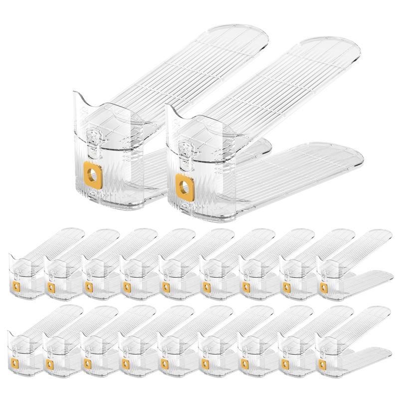 20 Pack Clear Shoe Slots Organizers Shoe Stacker Organizer for Closet Shoe Stackers for a Pair of Shoes Shoe Display Shelf Shoe Rack Holders Space Saver Organizer for Shoe